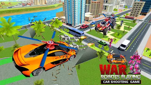 Play Grand Robot Flying Car 3D Transform Robot Game as an online game Grand Robot Flying Car 3D Transform Robot Game with UptoPlay