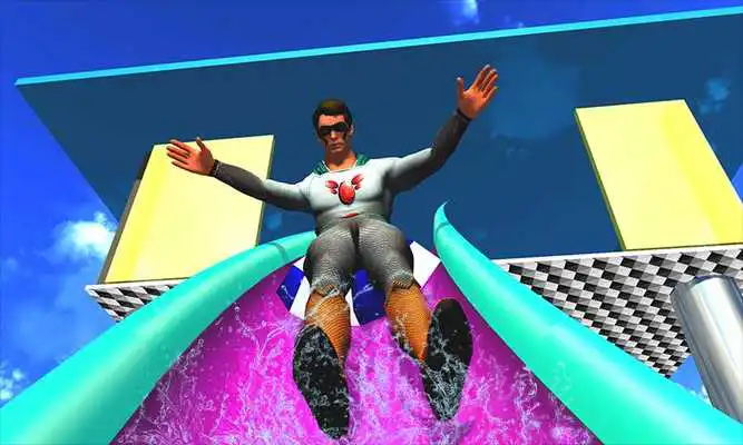 Play Grand Superhero Spider Water Slide Uphill Rush