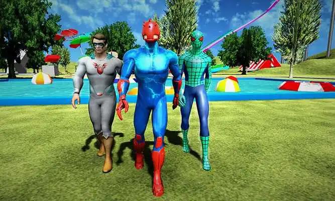 Play Grand Superhero Spider Water Slide Uphill Rush