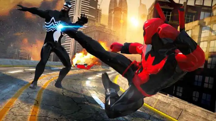 Play Grand Superhero Venom VS Spider Iron Hero Hunters