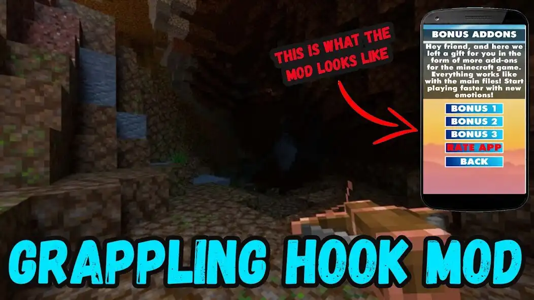 Play Grappling Hook Mod Minecraft as an online game Grappling Hook Mod Minecraft with UptoPlay