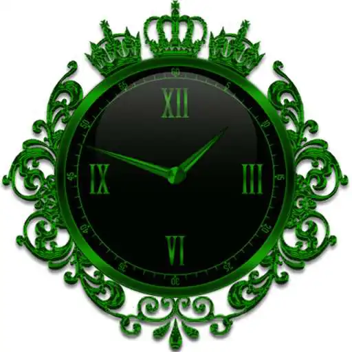 Free play online Green Crown Clock Widget  APK