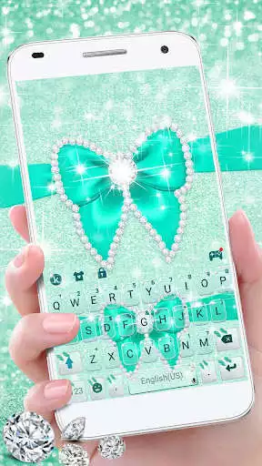 Play Green Diamond Bow Keyboard Theme  and enjoy Green Diamond Bow Keyboard Theme with UptoPlay