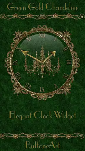 Play Green Gold Chandelier Clock Widget  and enjoy Green Gold Chandelier Clock Widget with UptoPlay