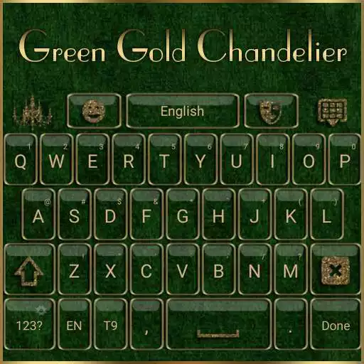 Play Green Gold Chandelier Keyboard theme APK