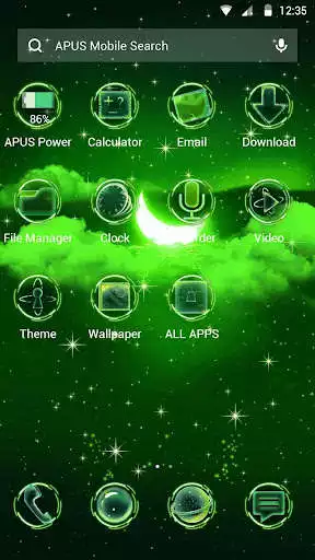 Play Green Moon-APUS Launcher free theme as an online game Green Moon-APUS Launcher free theme with UptoPlay