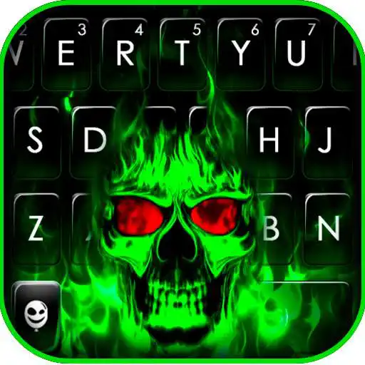 Play Green Neon Skull Keyboard Theme APK