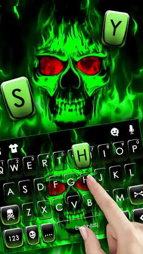 Play Green Neon Skull Keyboard Theme as an online game Green Neon Skull Keyboard Theme with UptoPlay