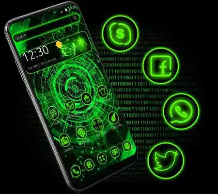 Play Green Neon Technology Theme
