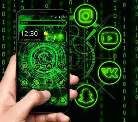 Play Green Neon Technology Theme