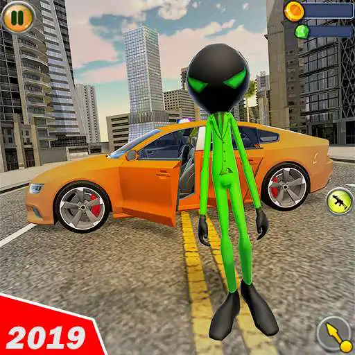 Play Green Stickman Gangster Crime Rope Hero APK
