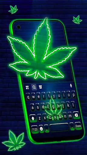 Play Green Weed Neon Keyboard Background  and enjoy Green Weed Neon Keyboard Background with UptoPlay