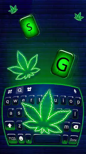 Play Green Weed Neon Keyboard Background as an online game Green Weed Neon Keyboard Background with UptoPlay