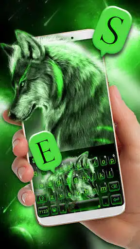 Play Green Wild Wolf Keyboard Theme as an online game Green Wild Wolf Keyboard Theme with UptoPlay