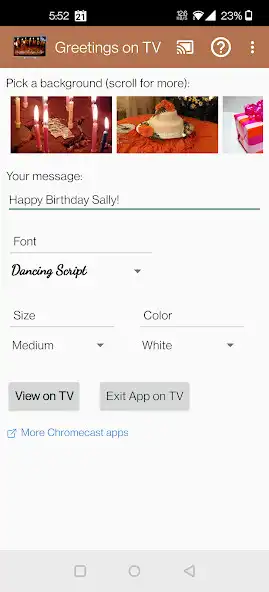 Play Greetings  Wishes Chromecast as an online game Greetings  Wishes Chromecast with UptoPlay
