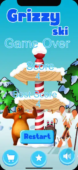 Play grizzy and limmings ski game as an online game grizzy and limmings ski game with UptoPlay