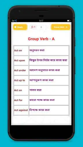 Play Group Verb English to Bengali