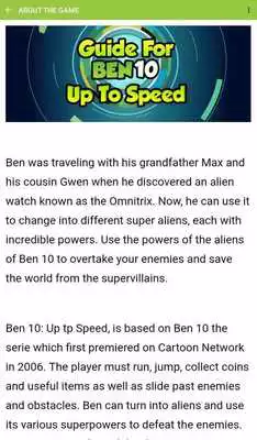 Play Guide for Ben 10: Up to Speed