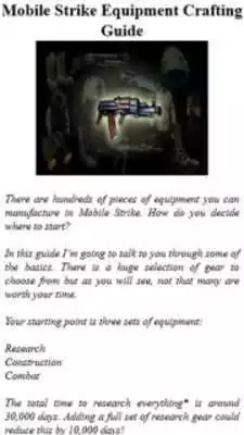 Play Guide For Mobile Strike