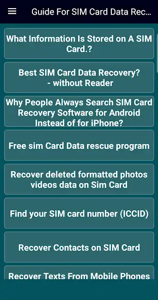 Play Guide For SIM Card Data Recovery Free  and enjoy Guide For SIM Card Data Recovery Free with UptoPlay