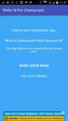 Play Guide sponsor refer id for  Champcash
