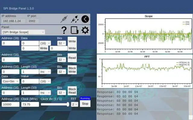 Play GUI Maker for Avalon Bus - FPGA SPI Bridge Panel