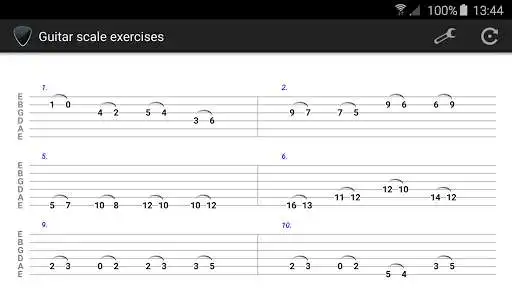 Play Guitar scale exercises  and enjoy Guitar scale exercises with UptoPlay