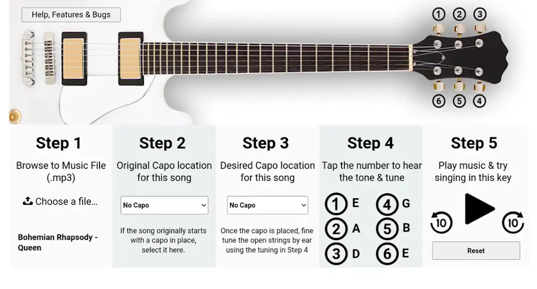 Play Guitar Vocal Key Finder - Lite as an online game Guitar Vocal Key Finder - Lite with UptoPlay