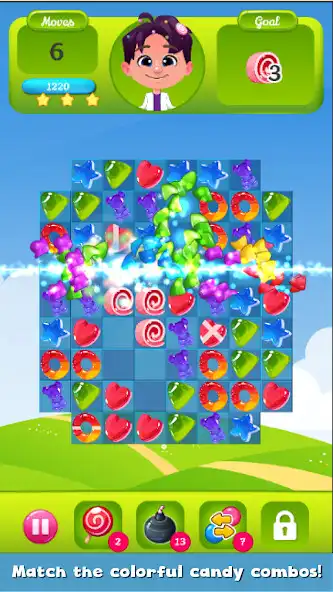 Play Gummy Candy Match 3 as an online game Gummy Candy Match 3 with UptoPlay