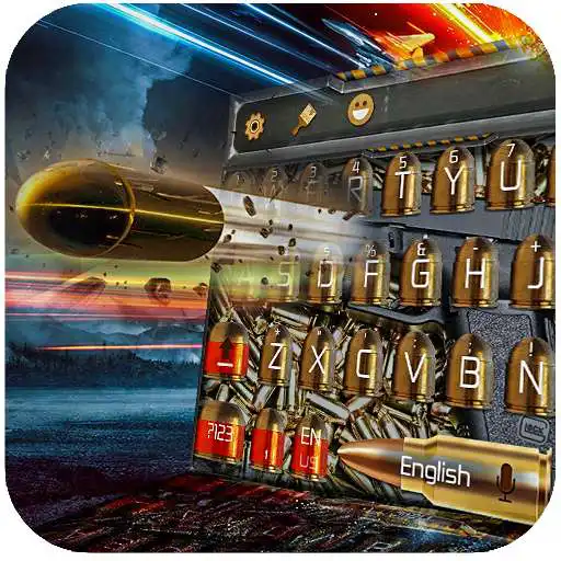 Run free android online Gun and bullet Keyboard Theme APK