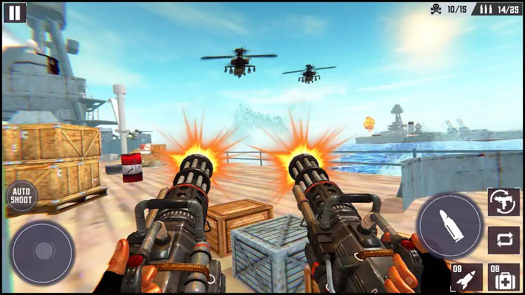 Play Gunner Shooter: Offline Guns Game Navy Battle 2021 as an online game Gunner Shooter: Offline Guns Game Navy Battle 2021 with UptoPlay