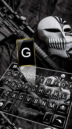 Play Gun Skull Mask Keyboard Theme  and enjoy Gun Skull Mask Keyboard Theme with UptoPlay