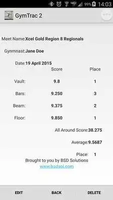 Play Gymnastics Meet Tracker