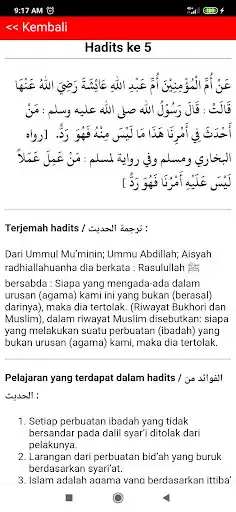 Play Hadits Arbain Terjemahan  and enjoy Hadits Arbain Terjemahan with UptoPlay