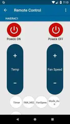 Play Haier AC Remote