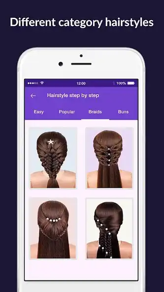 Play Hairstyles step by step easy, offline - DIY as an online game Hairstyles step by step easy, offline - DIY with UptoPlay