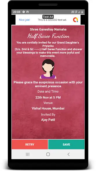 Play Half Saree Invitation Card  and enjoy Half Saree Invitation Card with UptoPlay
