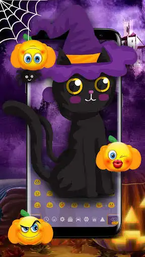 Play APK Halloween Black Cat Keyboard  and enjoy Halloween Black Cat Keyboard with UptoPlay keyboard.theme.haloween.black.cat
