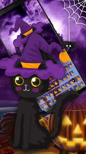 Play APK Halloween Black Cat Keyboard  and enjoy Halloween Black Cat Keyboard with UptoPlay keyboard.theme.haloween.black.cat