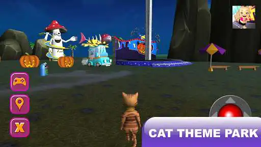 Play Halloween Cat Theme Park 3D as an online game Halloween Cat Theme Park 3D with UptoPlay