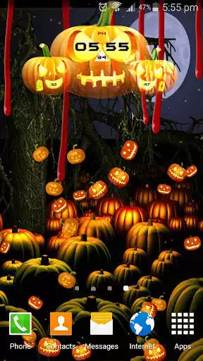 Play Halloween Clock Live Wallpaper  and enjoy Halloween Clock Live Wallpaper with UptoPlay