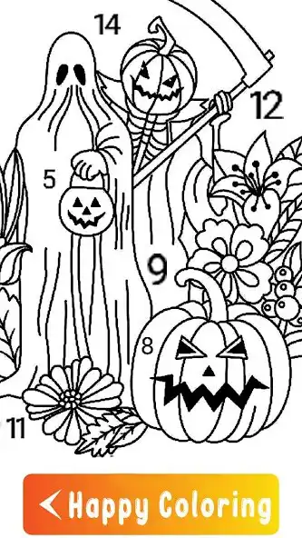 Play Halloween Coloring By Number  and enjoy Halloween Coloring By Number with UptoPlay