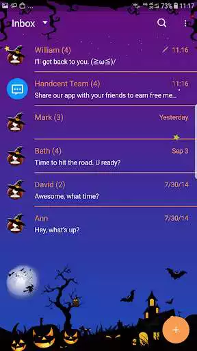 Play Halloween Night skin for Next SMS as an online game Halloween Night skin for Next SMS with UptoPlay