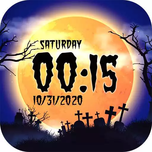 Play Halloween Theme Digital Clock APK