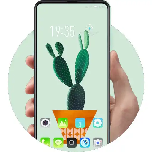 Play Hand drawing theme Cactus planted in yellow jar APK