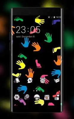 Play Hand drawing theme wallpaper traces multicolored