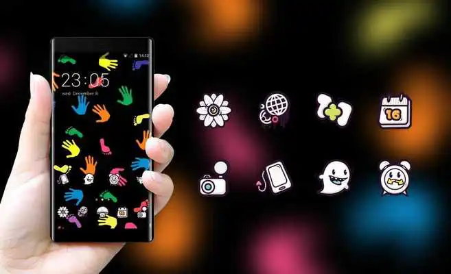 Play Hand drawing theme wallpaper traces multicolored