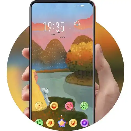 Play Hand drawing theme Woman watching the sunset APK