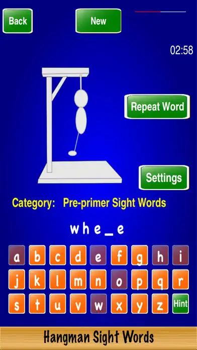 Play Hangman Sight Words as an online game Hangman Sight Words with UptoPlay