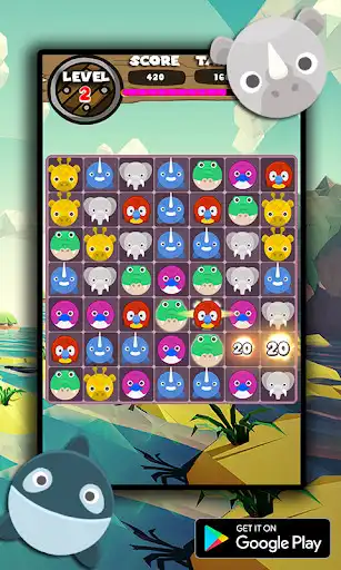 Play Happy Animals Match 3 as an online game Happy Animals Match 3 with UptoPlay